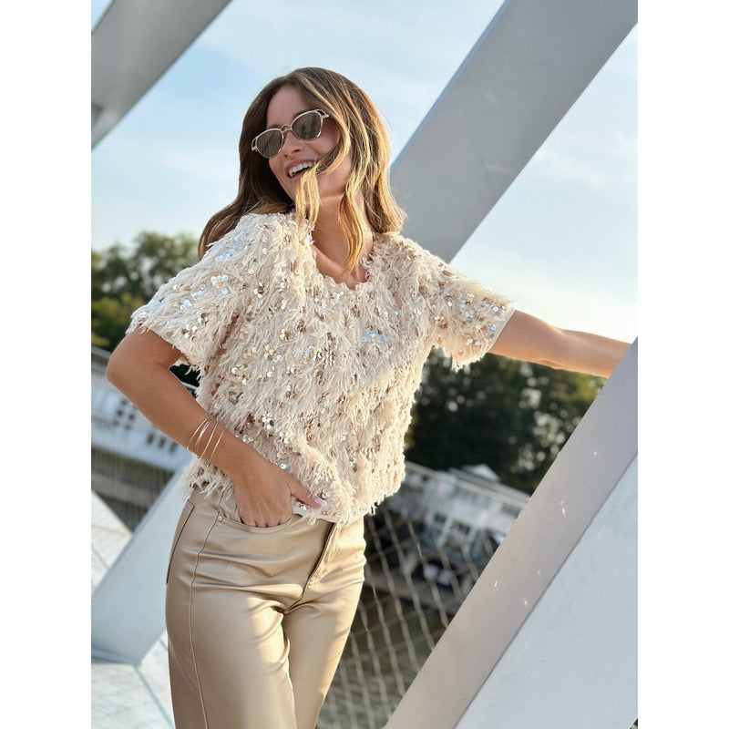 Sequin Blouse for Women – Elegant Sparkly Top for Evening Wear and Parties