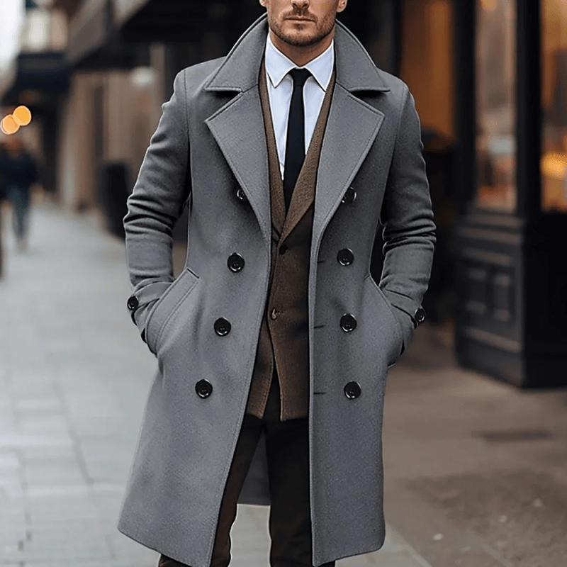 Men's Trench Coat – Elegant Black Stylish Overcoat for All Occasions