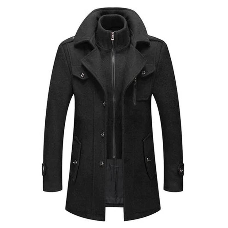 Men's Winter Coat - Stylish Elegant Roll Neck Jacket for Cold Weather Fashion