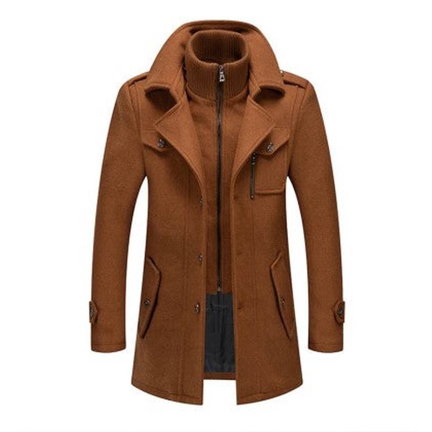 Men's Winter Coat - Stylish Elegant Roll Neck Jacket for Cold Weather Fashion