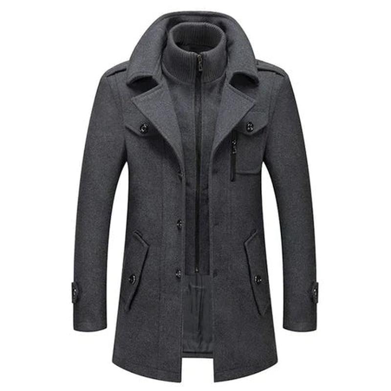 Men's Winter Coat - Stylish Elegant Roll Neck Jacket for Cold Weather Fashion