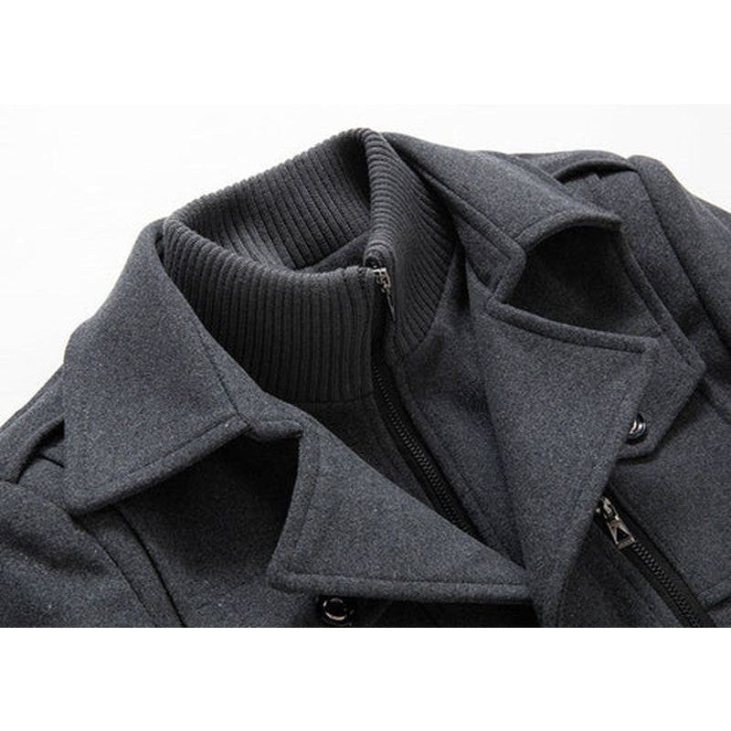 Men's Winter Coat - Stylish Elegant Roll Neck Jacket for Cold Weather Fashion